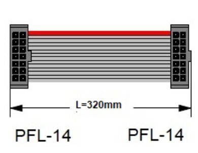 Propojovací plochý kabel: SM C01 RC5B-2.54-14 2 B-28AWG-E-320mm-Gr